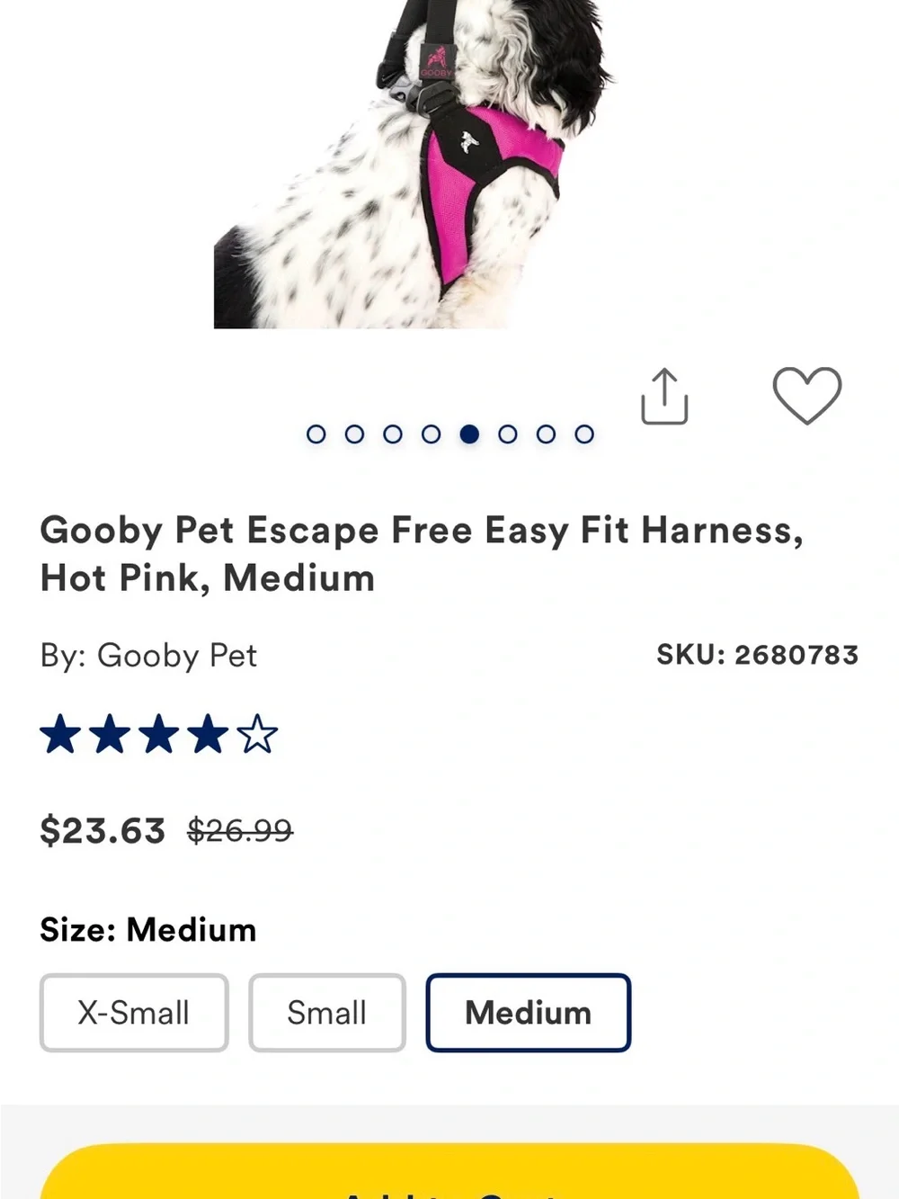 Pink and Black Padded Dog Harness